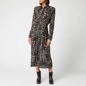 Ganni floral sheer shirt dress